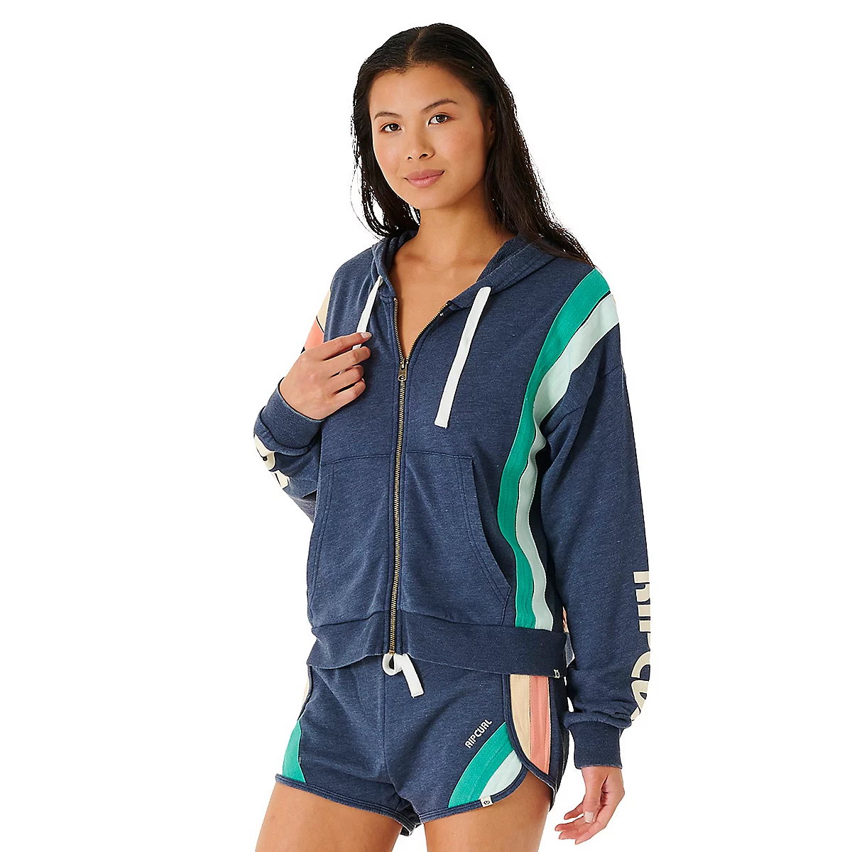 sweatshirt zippé à capuche femme day break thru