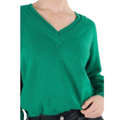 Pull double col v berilde camel femme - Deeluxe