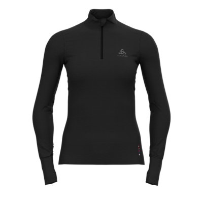 haut thermique femme bl half zip mer