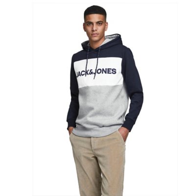 sweatshirt à capuche homme jjelogo blocking