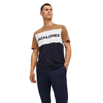 tee-shirt à manches courtes homme jjelogo blocking ss noos
