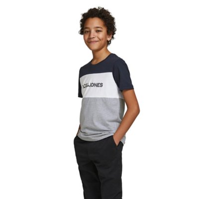 tee-shirt à manches courtes garçon jjelogo blocking ss