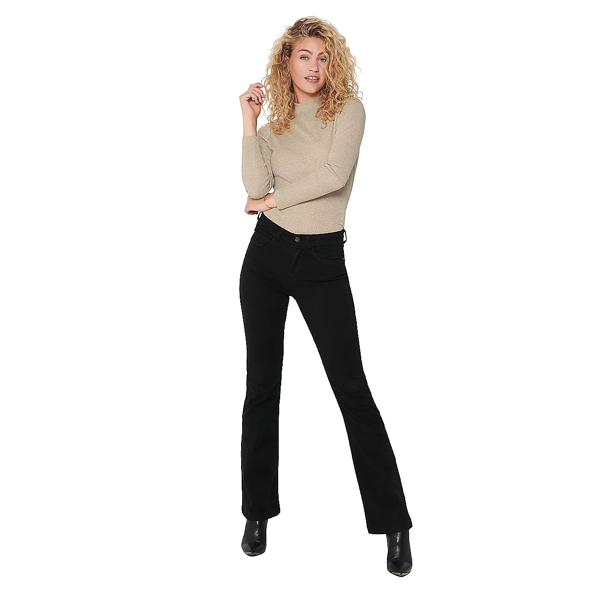 tee-shirt à manches longues femme onldiana lurex