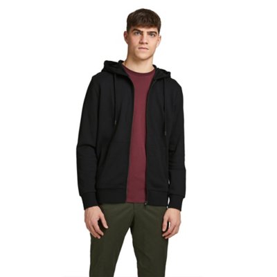 sweatshirt zippé à capuche homme jjebasic zip hood noos
