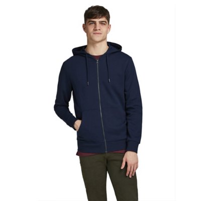 sweatshirt zippé à capuche homme jjebasic zip hood noos