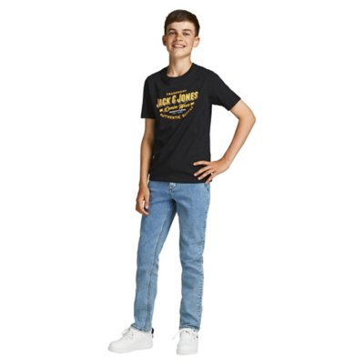 tee-shirt à manches courtes garçon jjelogo o-neck 2 col aw21 no