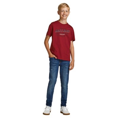 tee-shirt à manches courtes garçon jjelogo o-neck 2 col aw21 no