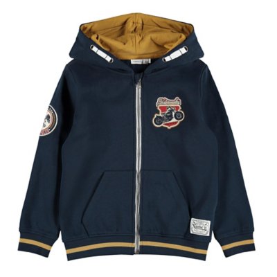 sweatshirt zippé à capuche garçon nkmopulser swe wh bru