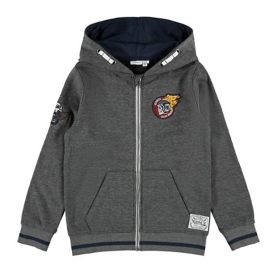 sweatshirt zippé à capuche garçon nkmopulser swe wh bru