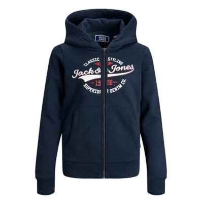 sweatshirt zippé à capuche garçon jjelogo zip hood 21/22 noos j