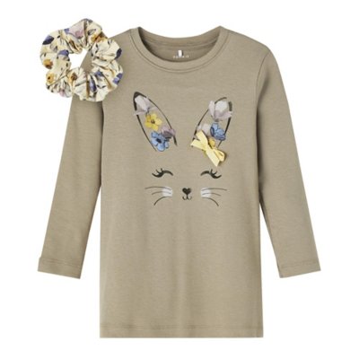 tee-shirt à manches longues fille nmfbibbi ls tunic set