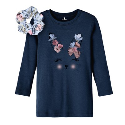 tee-shirt à manches longues fille nmfbibbi ls tunic set