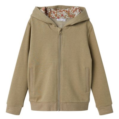 sweatshirt zippé à capuche fille nkftugun card
