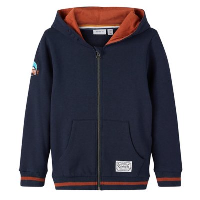 sweatshirt zippé à capuche garçon nkmtulser swe card w bru