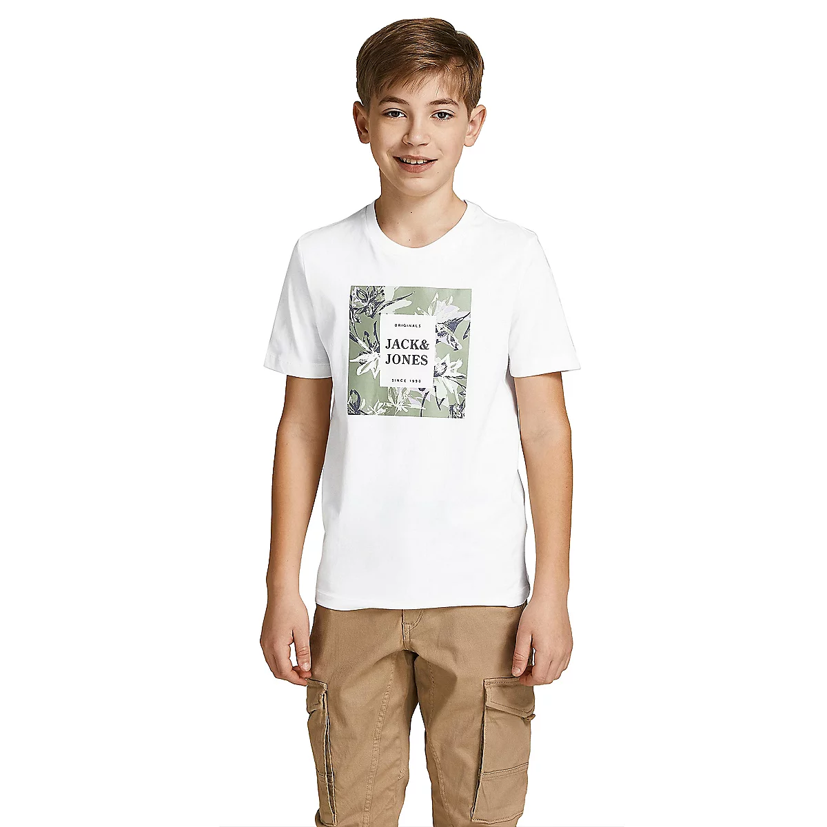 tee-shirt à manches courtes garçon jorflower branding crew neck