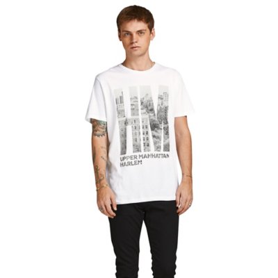 tee-shirt à manches courtes homme jprblayork letter crew neck