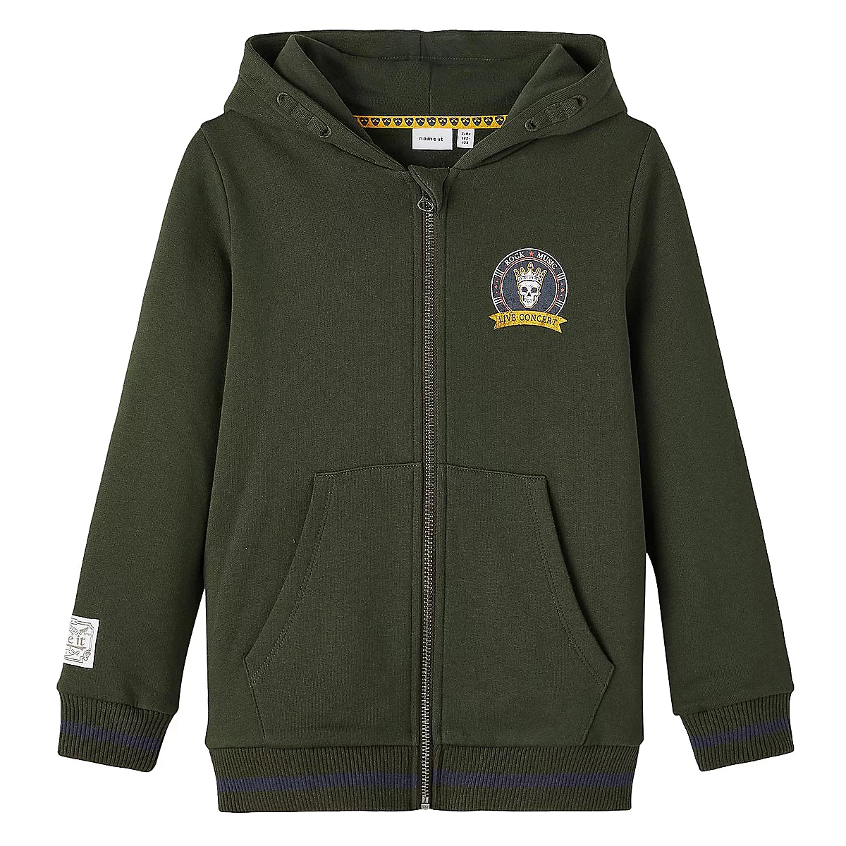 sweatshirt zippé à capuche garçon nkmnulser swe card w hood bru