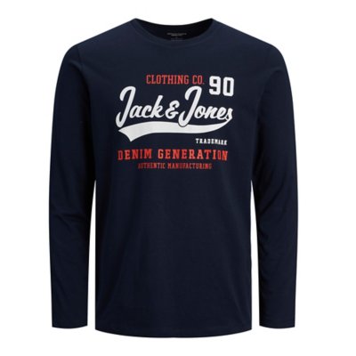 tee-shirt à manches longues homme jjelogo ls o-neck 2 col sn