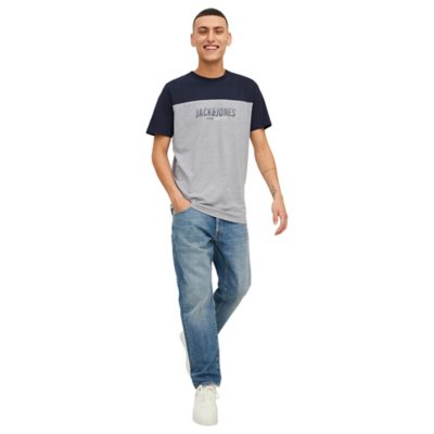 tee-shirt à manches courtes homme jjedan blocking o-neck