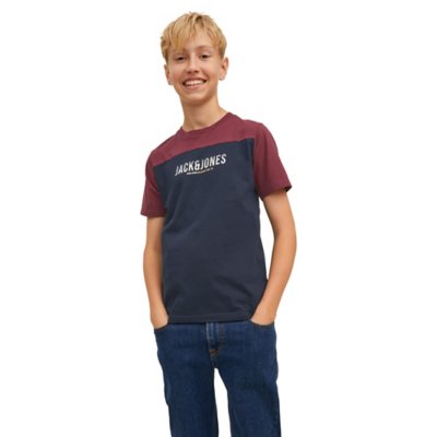 tee-shirt à manches courtes garçon jjedan blocking ss o-neck noos