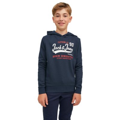 sweatshirt à capuche garçon jjelogo 2 col 22/23 noos