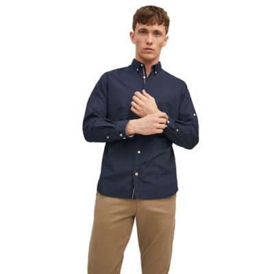 chemise à manches longues homme jjplain ditsy detail ls