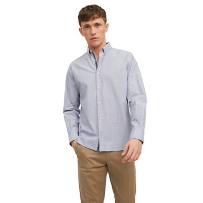chemise à manches longues homme jjplain ditsy detail ls