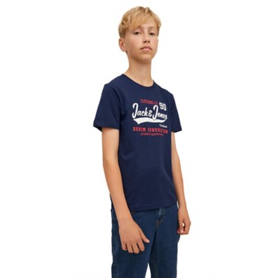 tee-shirt à manches courtes garçon jjelogo o-neck 2col aw22 noo