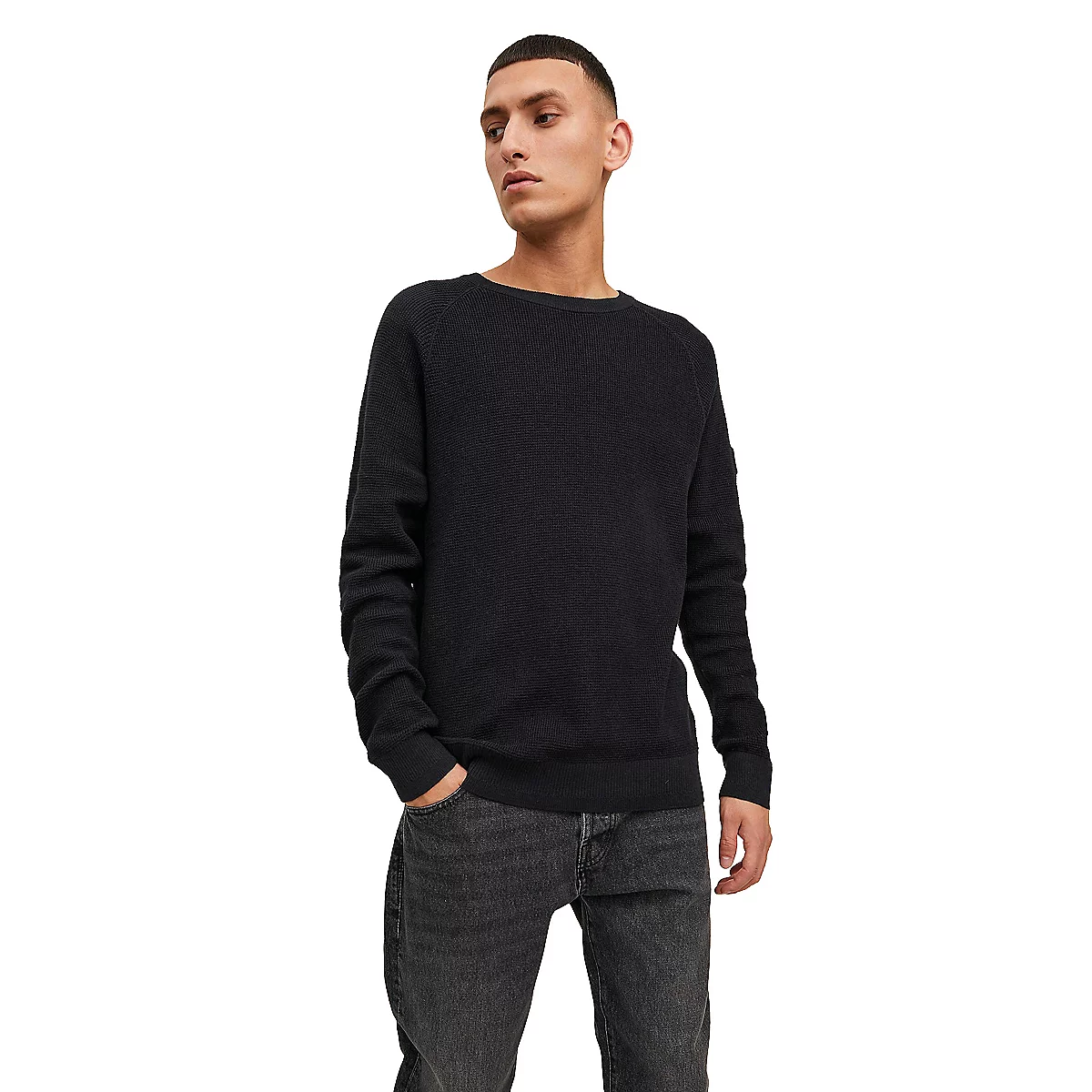 pull homme jcoclassic waffle knit crew neck no
