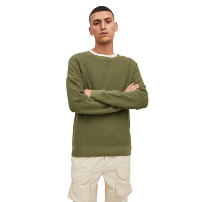 pull homme jcoclassic waffle knit crew neck no