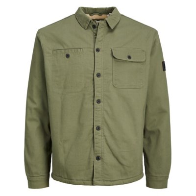 chemise à manches longues homme jcoben classic teddy overshirt ls