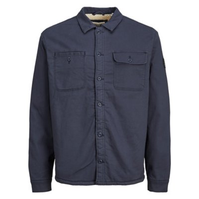 chemise à manches longues homme jcoben classic teddy overshirt ls