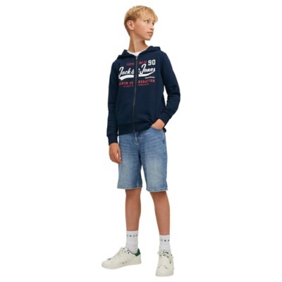 sweatshirt zippé à capuche garçon jjelogo zip h 2 col22/23 noos