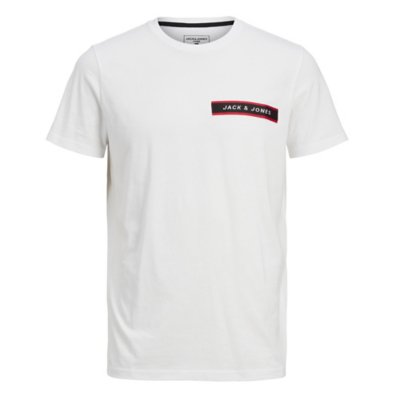 tee-shirt à manches courtes homme jcoxander patch ss crew neck fr