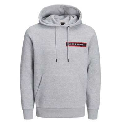 sweatshirt à capuche homme jcoxander patch fr