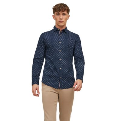 chemise à manches longues homme jjetrekota detail ls noos
