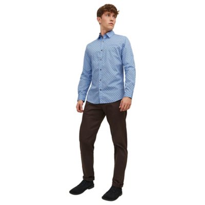 chemise à manches longues homme jjetrekota detail ls noos