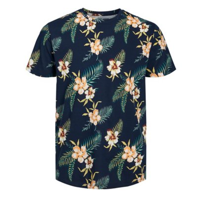 tee-shirt à manches courtes homme jjbecs aop crew neck