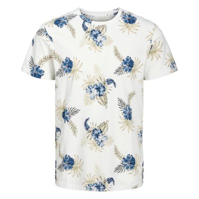 tee-shirt à manches courtes homme jjbecs aop crew neck