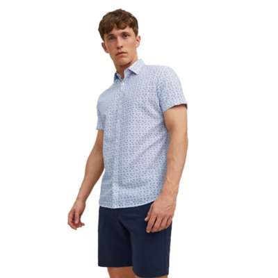 chemise à manches courtes homme jprblasummer linen print s/s