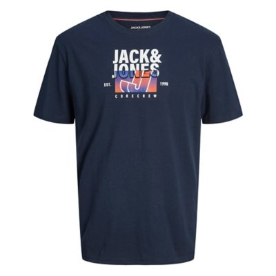 tee-shirt à manches courtes homme jcojean emboss crew neck