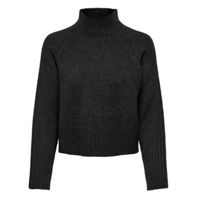 pull femme onlmacadamia l/s higheck pullover bf knt