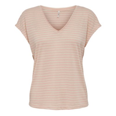 tee-shirt à manches courtes femme onlcannes v-neck glitter fr