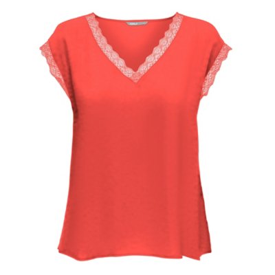 tee-shirt à manches courtes femme onljasmina fr v-neck lace