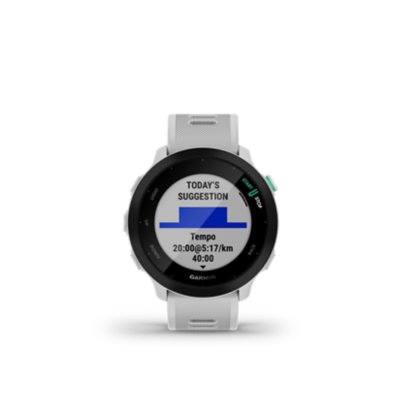 Montre GPS Cardio Forerunner 55 BLANC GARMIN INTERSPORT