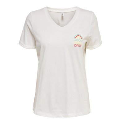 tee-shirt à manches courtes femme onlfleur v-neck box