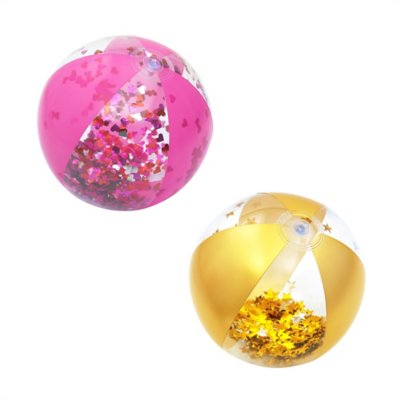 GeKLok Ballon de plage gonflable à paillettes pour piscine et piscine avec  paillettes arc-en-ciel et confettis, doré, 40 cm : : Jeux et Jouets
