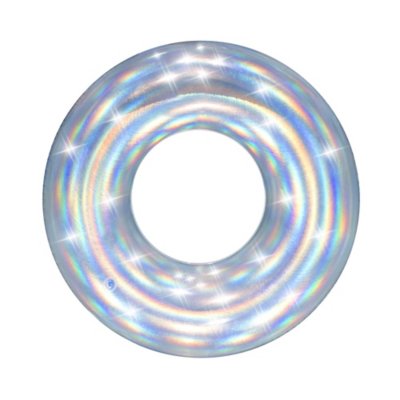 Bouee Gonflable Bouee Ronde Iridescente Argent 107cm Argent Best Way Intersport