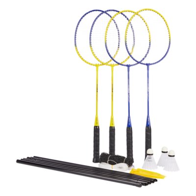 set de badminton speed 100 pour 4 joueurs adultes + filet