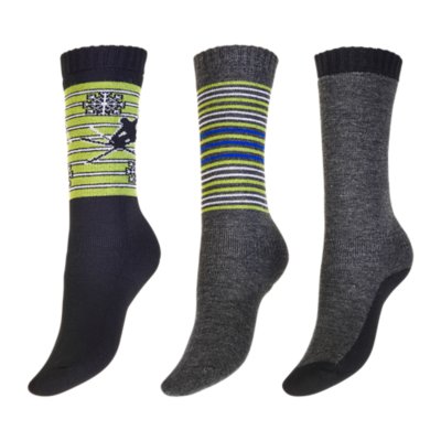 chaussettes de ski enfant fluo - lot de 3 paires